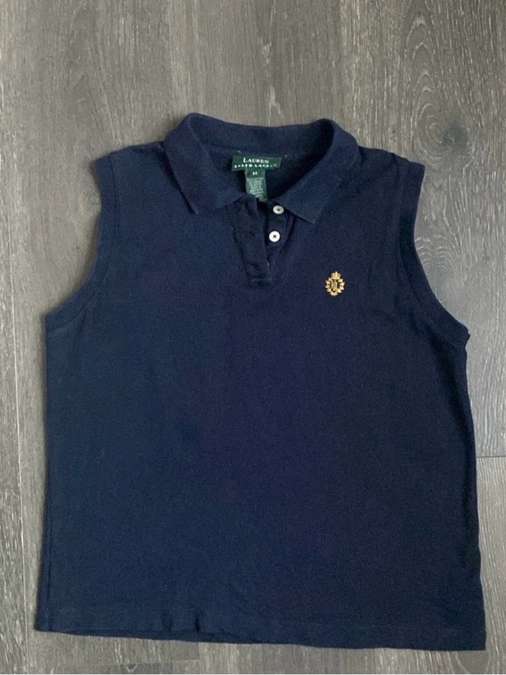 Lauren Ralph Lauren Women’s Size Medium color navy blue Polo sleeveless - Picture 3 of 11